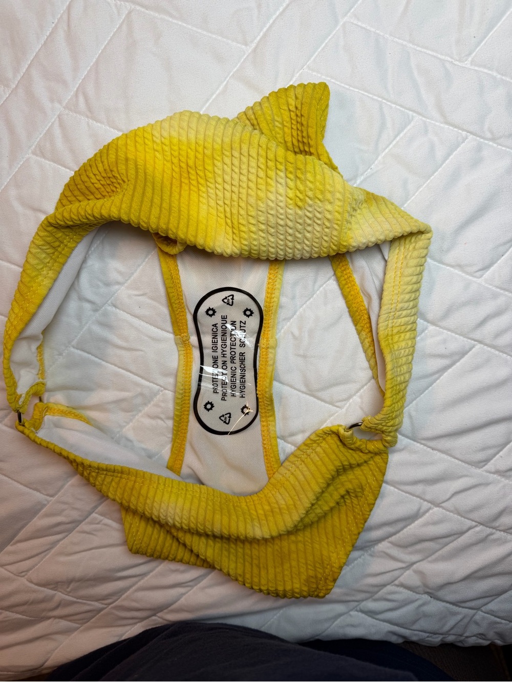 Yellow Ribbed Two-Piece Bikini Set - Picture 3 of 4